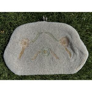 Metallic Gold Lame Walborg Beaded Fringe MCM Evening Clutch Bag Vtg Mod 60's Era